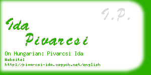 ida pivarcsi business card